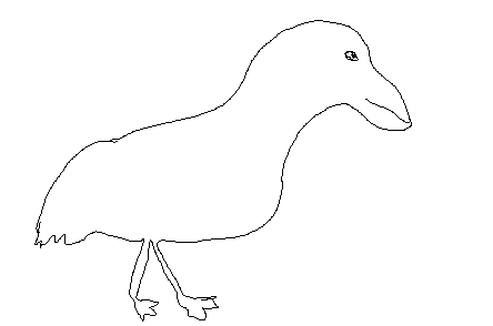 line drawing of a bird