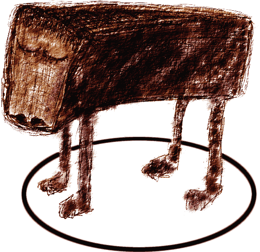 quadruped shaped something like a pommel horse