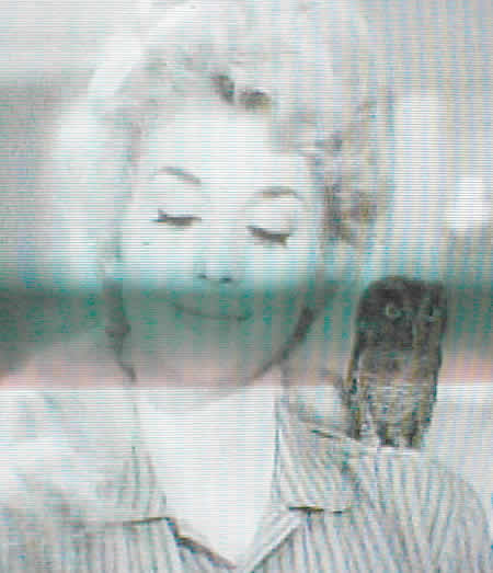 Ellie Mae from Beverly hillbillies with owl on shoulder